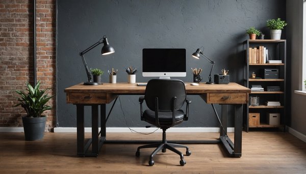 Le bureau style industriel en métal et bois : élégance et praticité